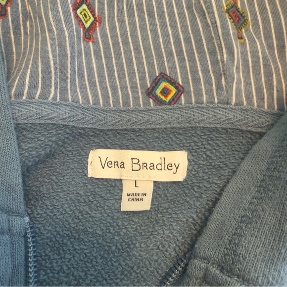 Vera Bradley Zip-up Jacket Large Blue Color - Picture 2 of 8